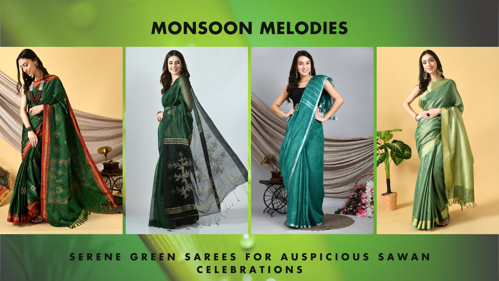 Green Saree Sawan Look: सावन में पहननी है हरे रंग की साड़ी