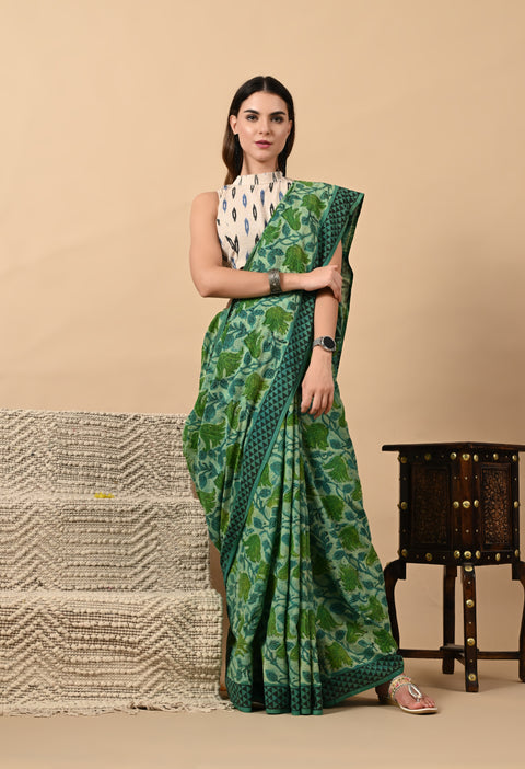 Ajrakh Cotton Saree