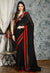 Heart warming Beauty: Black Handwoven Saree with Heart Woven Motif on Border - Swapna Creation