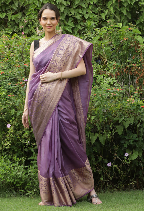 Silk Linen Banarasi Saree