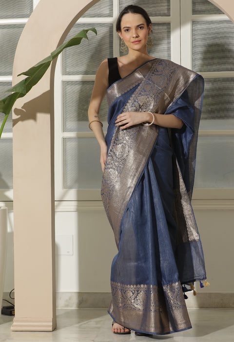 Silk Linen Banarasi Saree