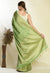 Mint Green Banarasi Kora Silk Saree with Copper Zari Stripes