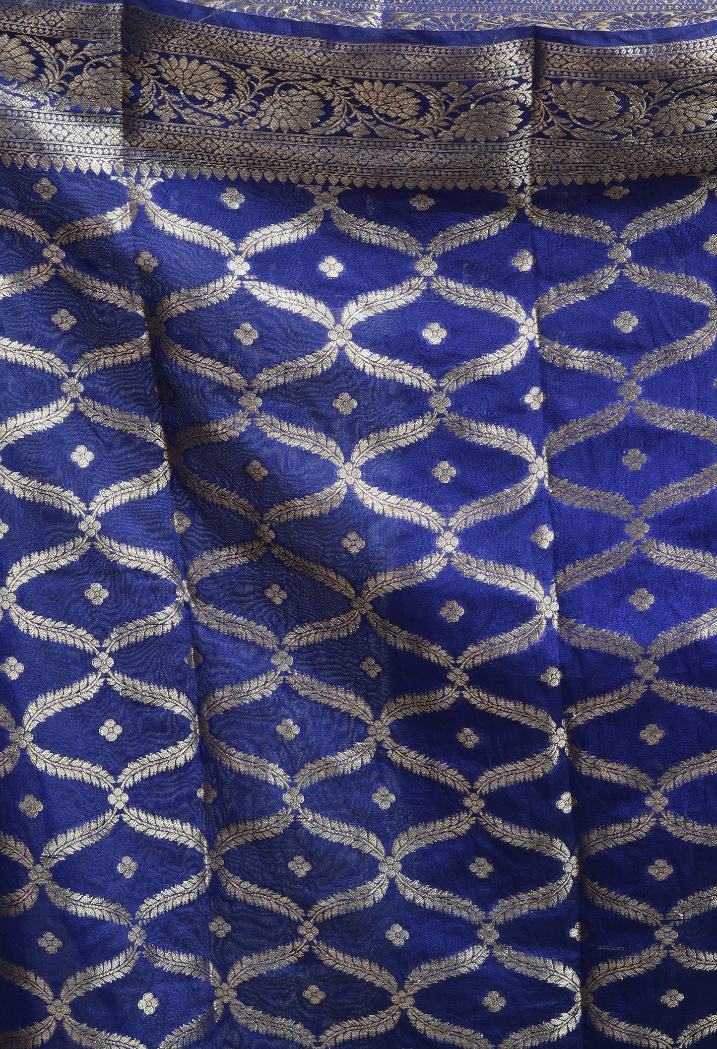 Ink Blue Banarasi Semi Georgette Soft Silk Saree