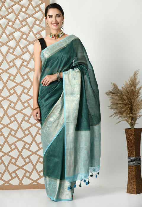 Silk Linen Banarasi Saree