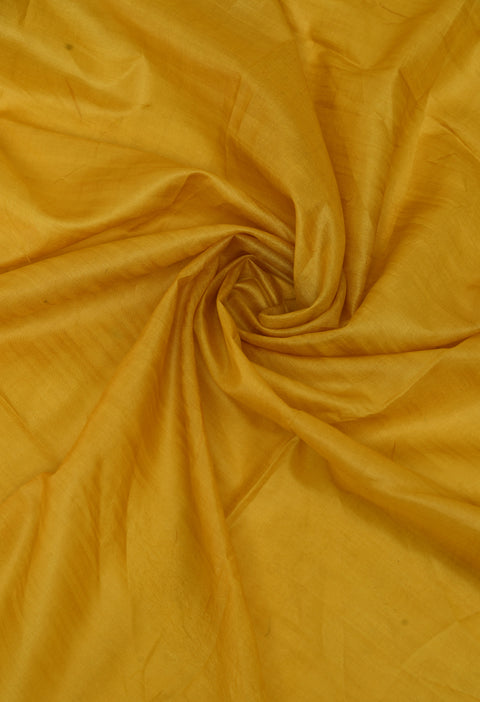 Sunshine Yellow Handwoven Pure Tussar Silk Saree