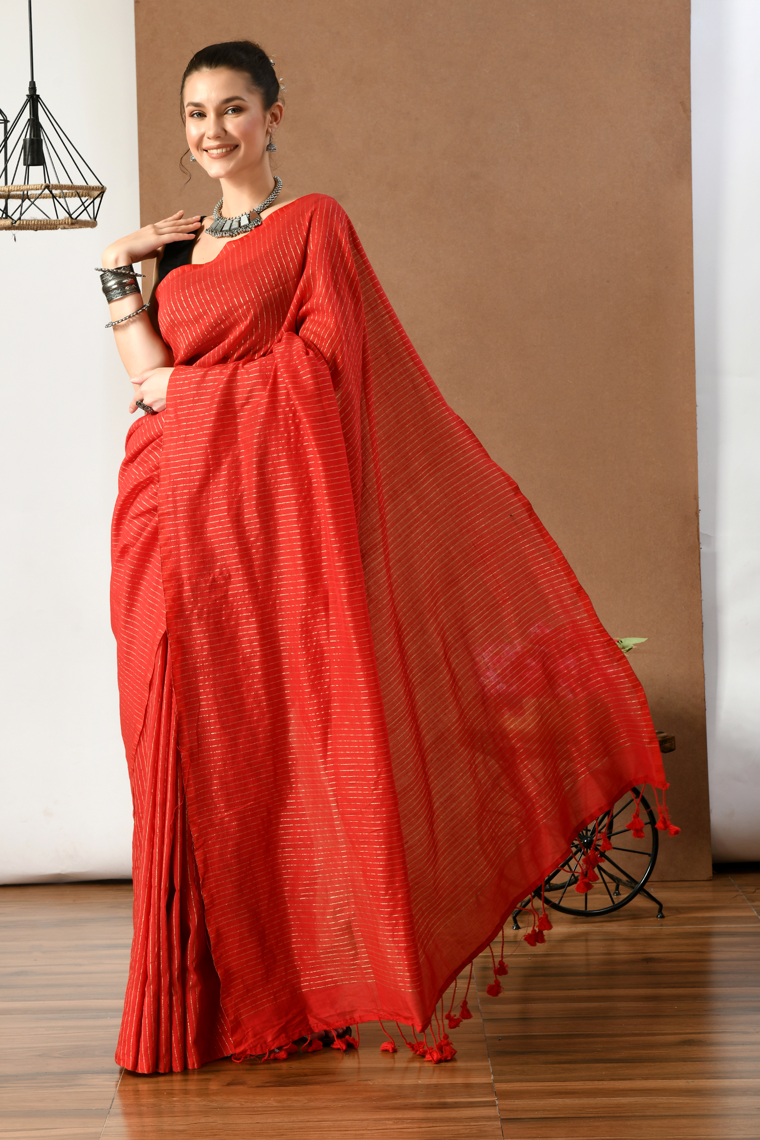 Buy Spewim Women Red Pure Cotton Saree (60SIlkal Narayan Peth 6War ) Online  at Best Prices in India - JioMart.