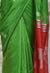 Green with Red Cotton Silk Handwoven Jamdani Saree - Swapna Creation