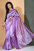 Lavender Bloom Handwoven Silk by cotton Mangalgiri Saree - Swapna Creation
