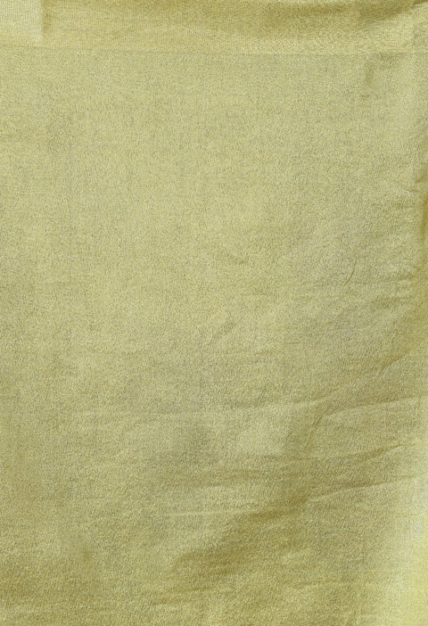 Black Tissue linen Saree With Golden Zari Border - Swapna Creation