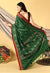 Bottle Green Kasuti Embroidered Khunn Saree - Swapna Creation