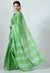 Light Green Tissue linen Saree With Silver Zari Border - Swapna Creation