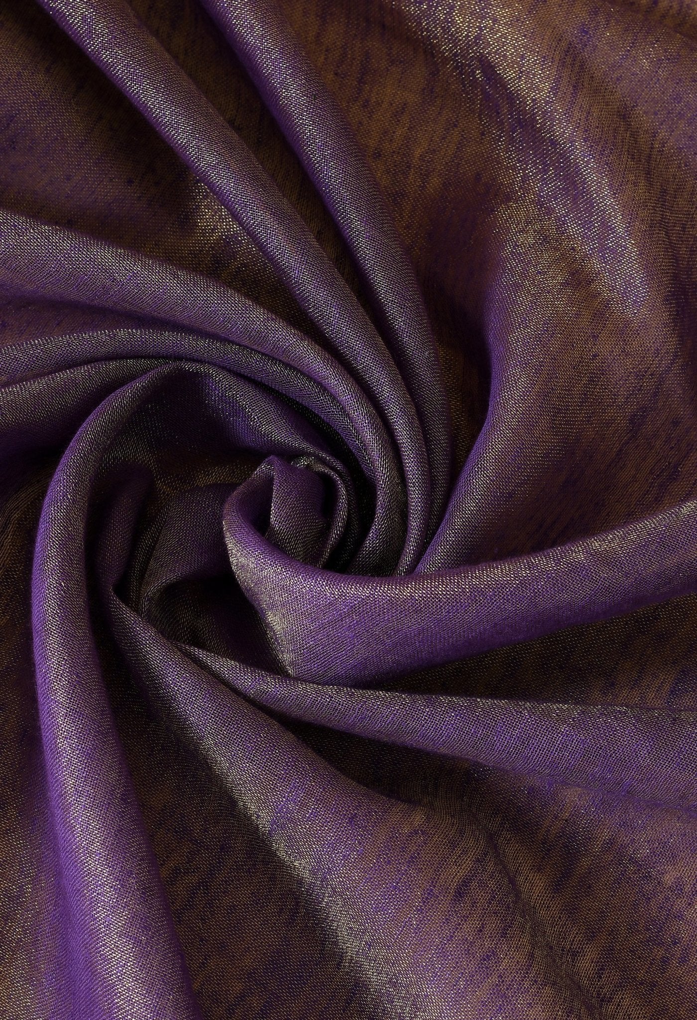 Purple Tissue linen Saree With Golden Zari Border - Swapna Creation