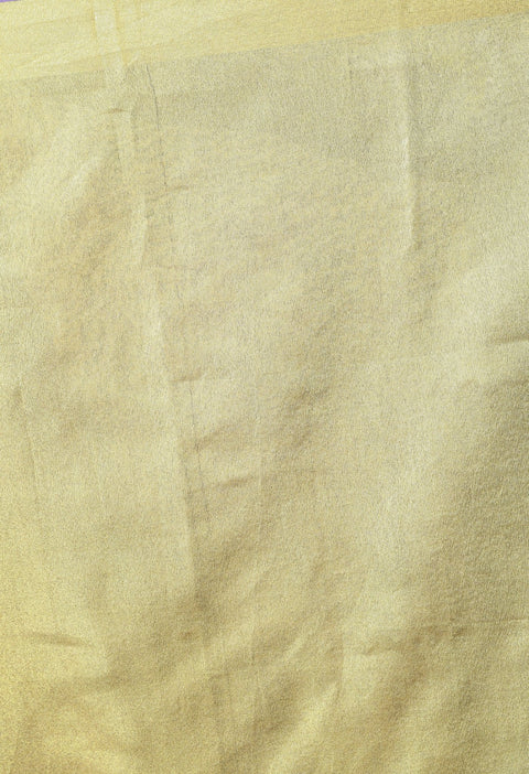 Purple Tissue linen Saree With Golden Zari Border - Swapna Creation