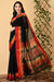 Swapna Creation Black Pure Silk Cotton Handwoven Maheshwari Saree - Swapna Creation