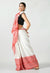 White With Red Border Begumpuri Khadi Cotton Saree - Swapna Creation
