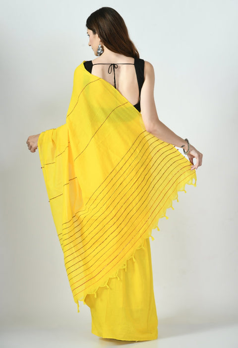 Yellow Khesh Saree - Swapna Creation